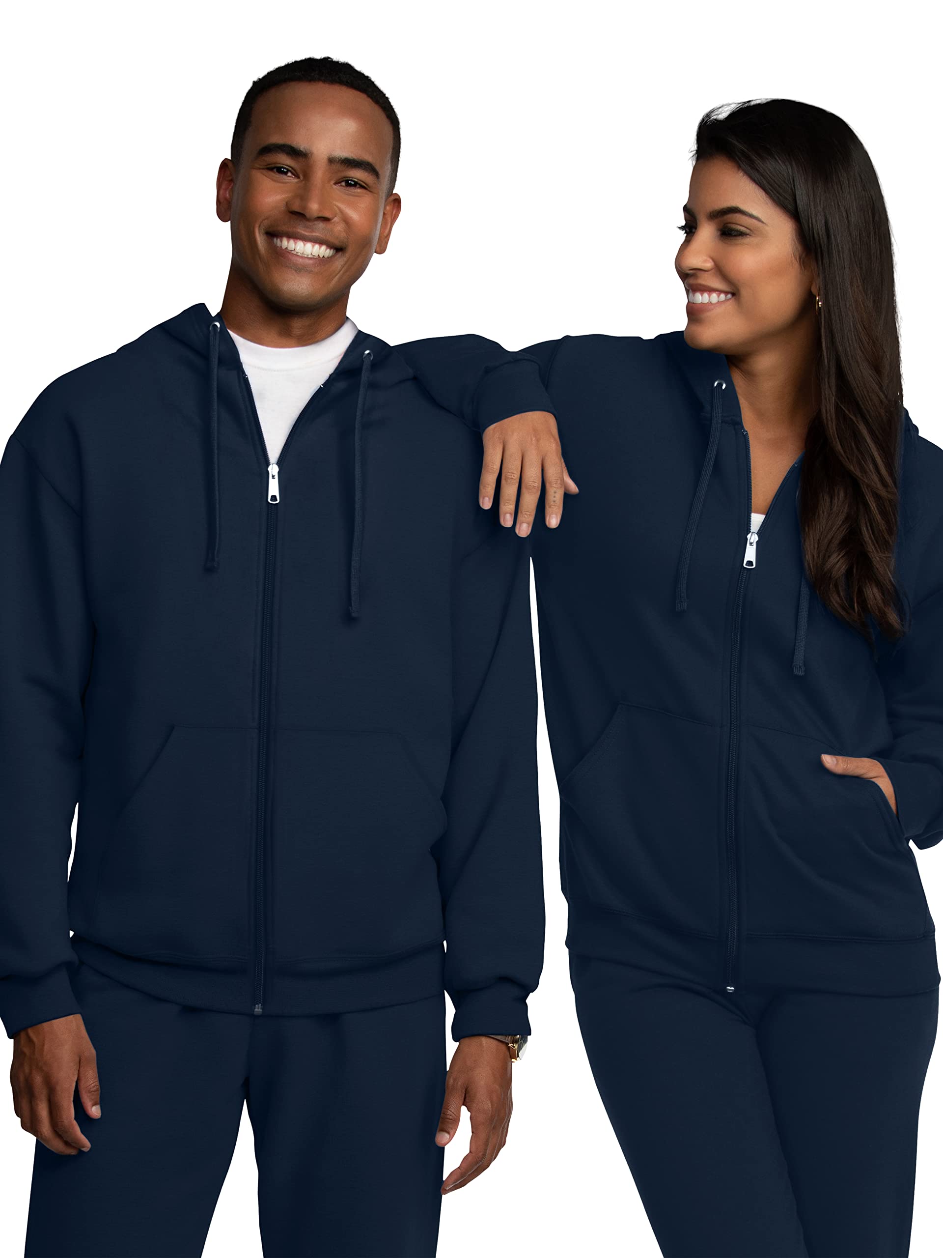 Fruit of the Loom Unisex Adult EverSoft Fleece Full Zip Hoodie Sweatshirt - Cozy Warm Pullover for Men & Women - Perfect for Casual Wear, Outdoor Activities & Lounge Comfort