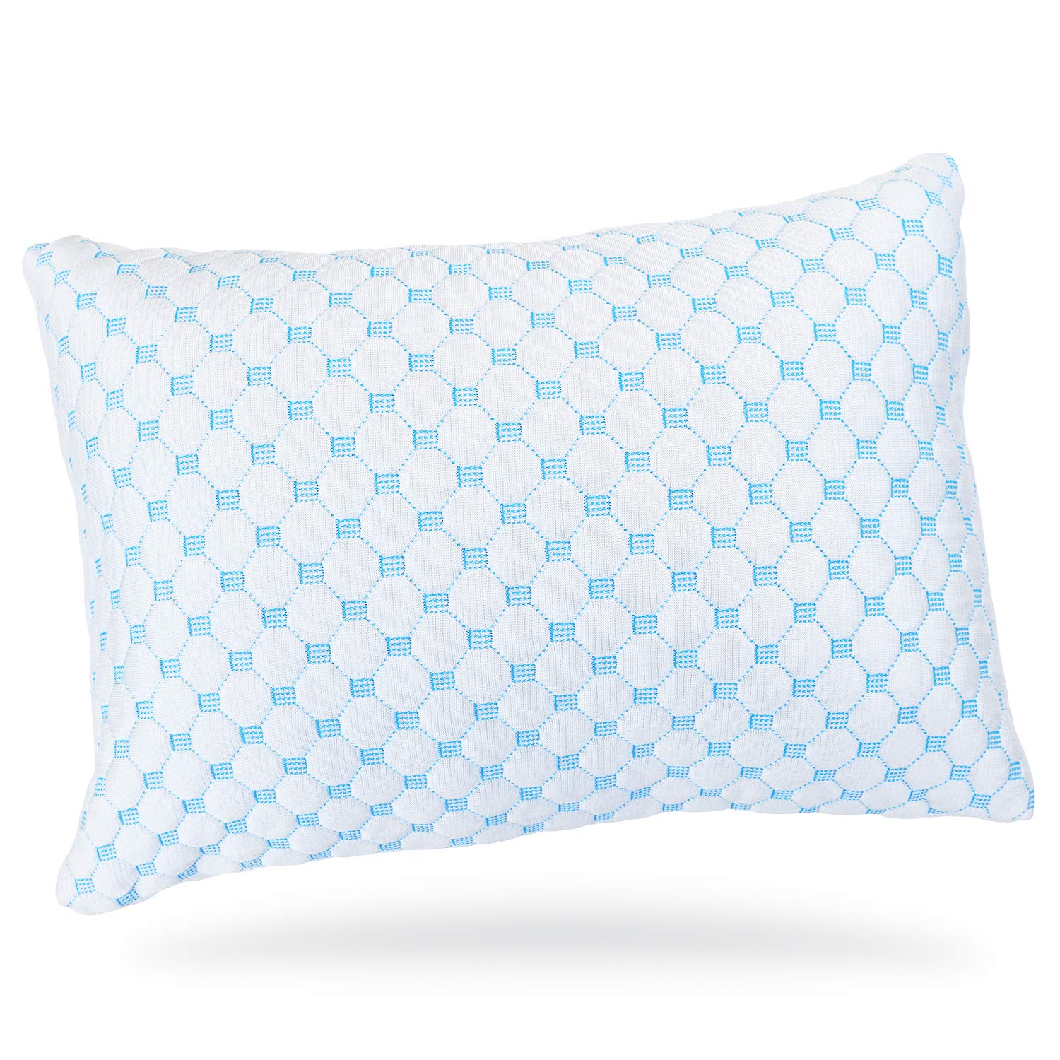Clara Clark Cooling Memory Foam Pillow - Luxury Gel Pillow with Reversible Cover (Cool & Velvety) - Breathable Bed Pillow for Side Sleepers & Toddlers - 13