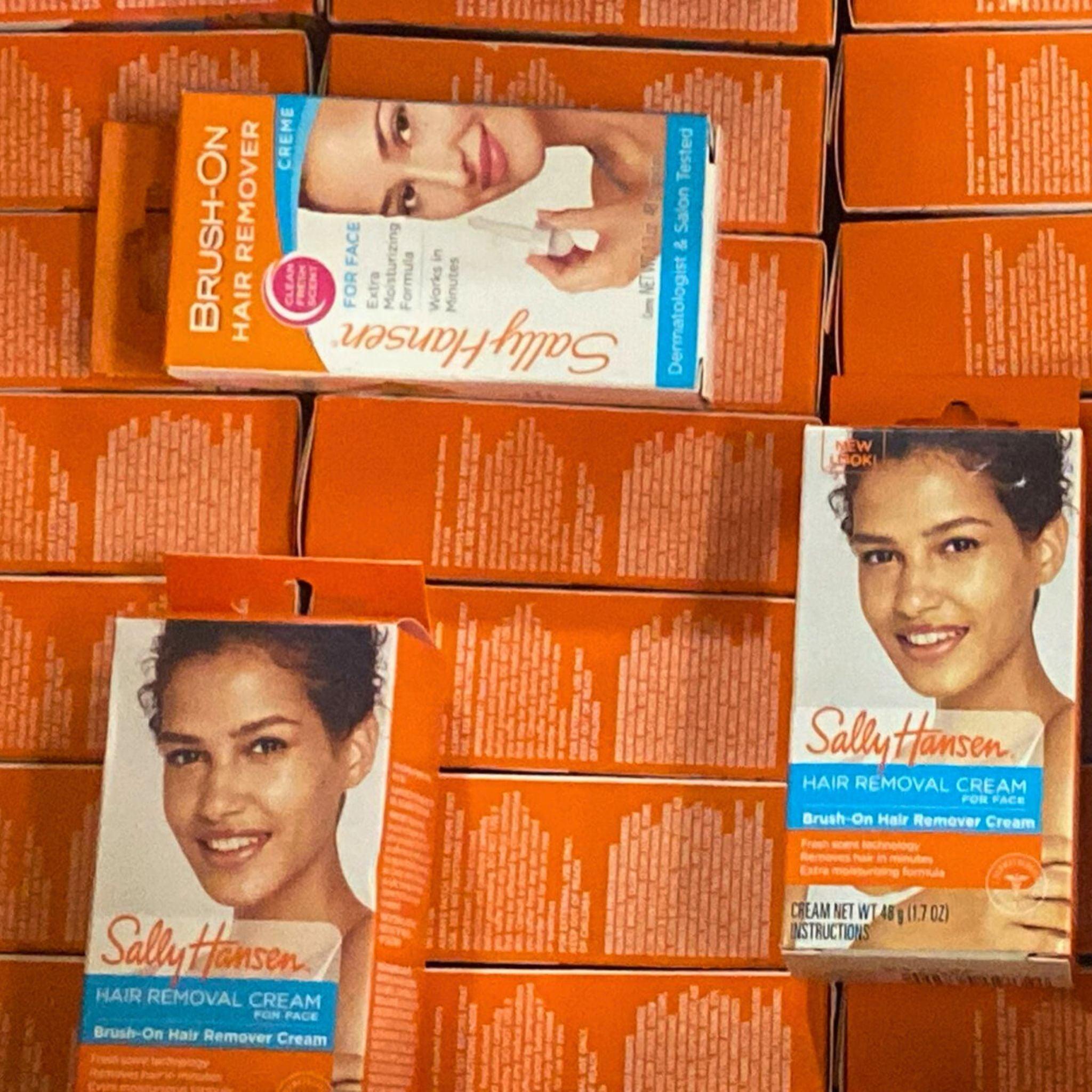 Sally Hansen Brush-On Hair Remover Cream - 1.7oz (50 Pack) | Fast & Gentle Hair Removal for Legs, Arms & Bikini Area | At-Home Smooth Skin Solution