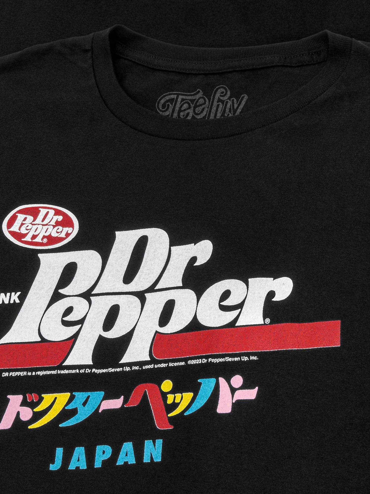 Tee Luv Men's Dr Pepper Soda Graphic T-Shirt | Japanese Inspired Soft Cotton Tee | Casual Wear & Anime Convention Outfit