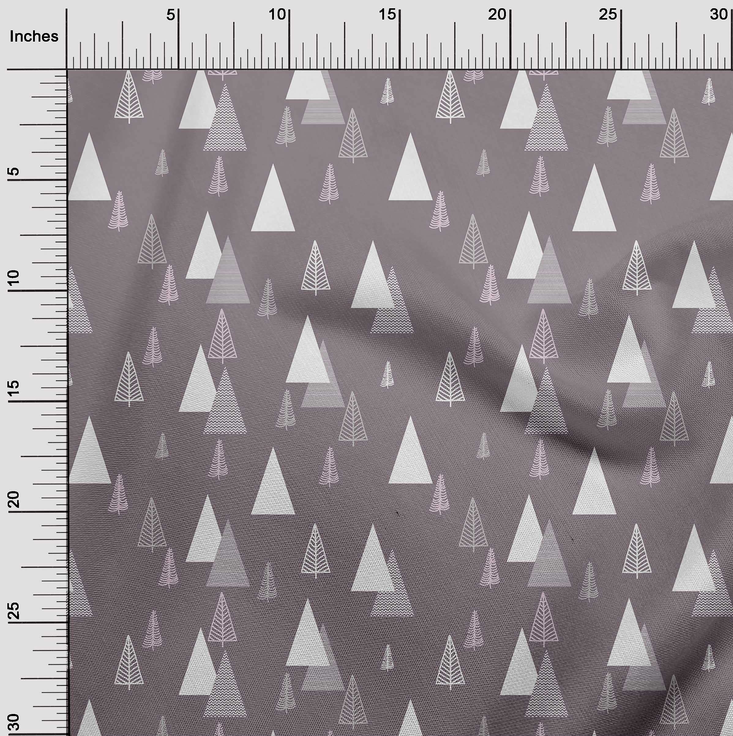 oneOone Rayon Lavender Christmas Tree Print Fabric by The Yard - 56 Inch Wide Soft Draping Material for Holiday Dresses, Skirts & Home Decor