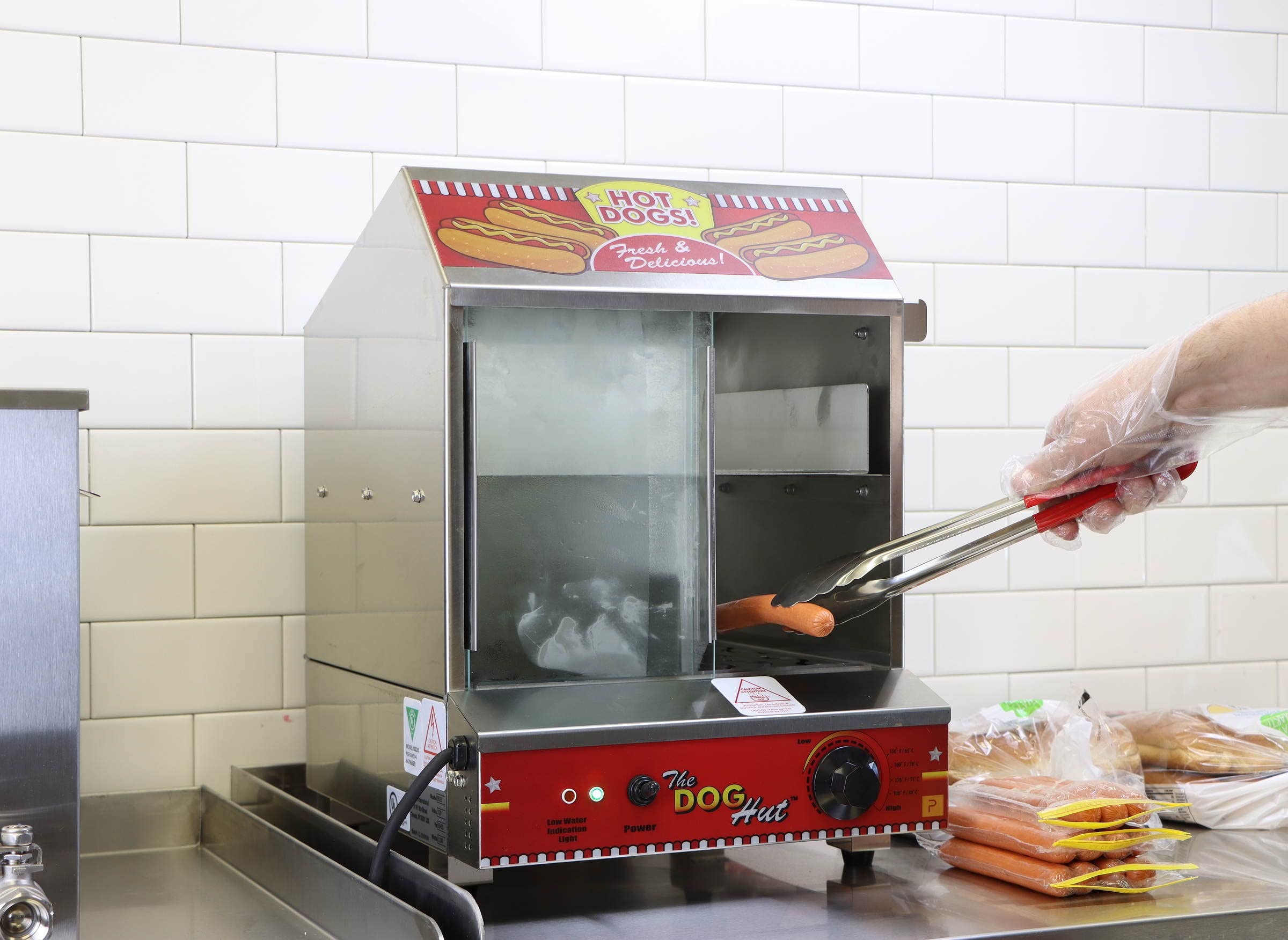 Paragon 8020 Red Hot Dog Steamer - Commercial Grade Hot Dog Warmer for Restaurants, Food Trucks & Concession Stands