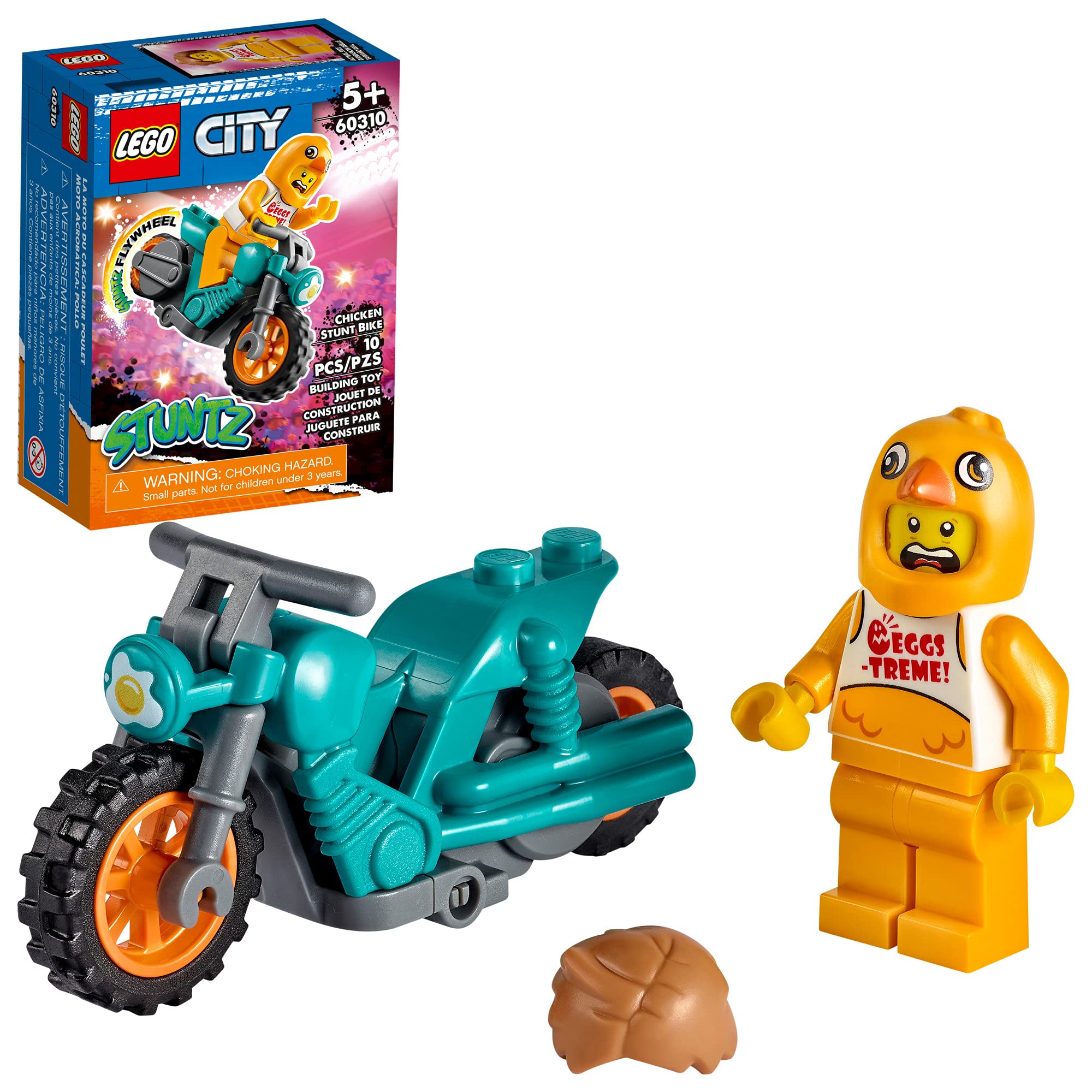 LEGO City Chicken Stunt Bike 60310 Building Kit - 10-Piece Construction Toy for Kids Ages 5+ | Creative Play, Birthday Gift & STEM Learning Activity for Boys and Girls | Fun Motorcycle Adventure Playset