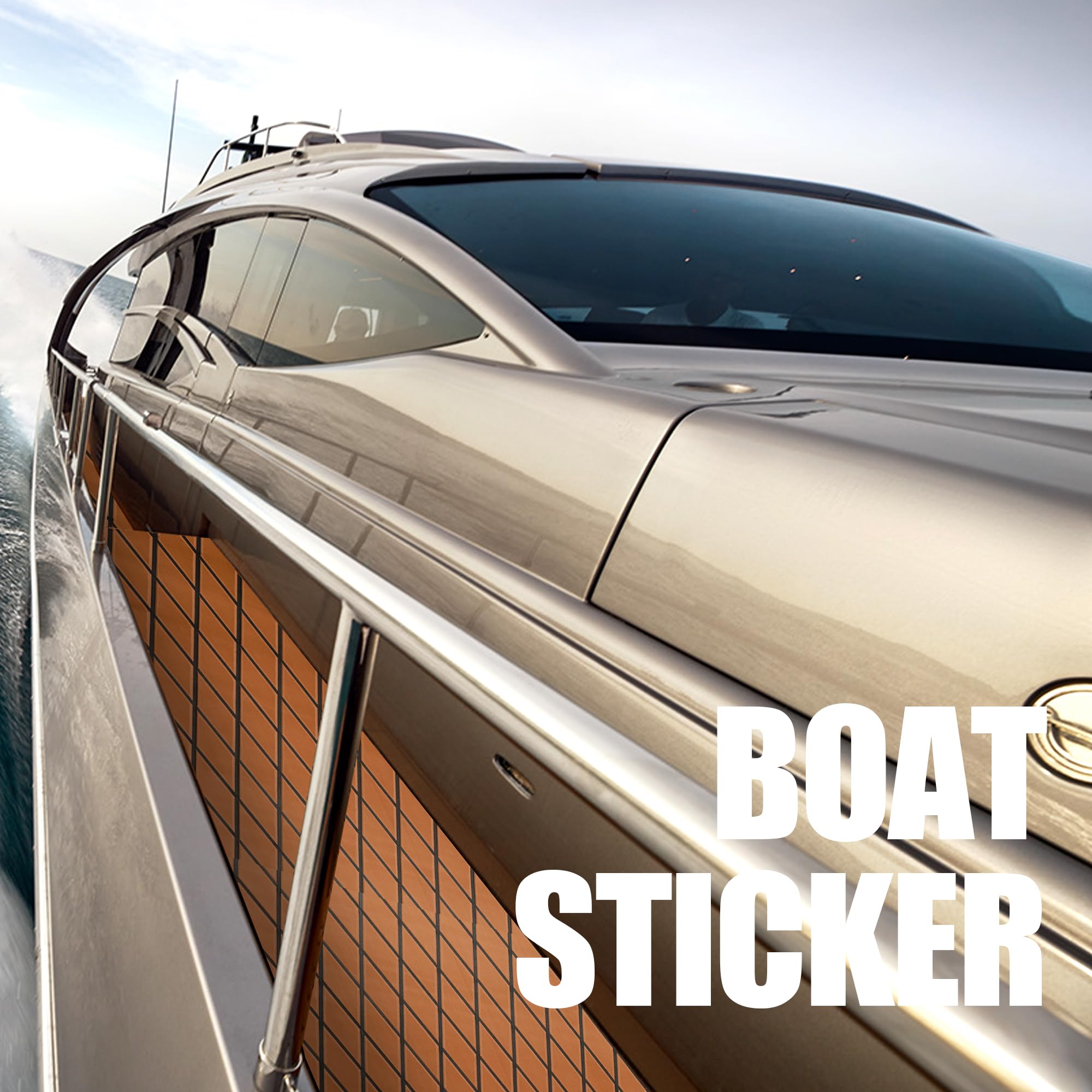 Premium EVA Foam Boat Flooring - Waterproof Non-Slip Marine Decking Mat with Self-Adhesive Backing for Motorboats, Yachts, Kayaks & RVs - Ideal for Deck Protection, Comfort & Safety on Water Adventures
