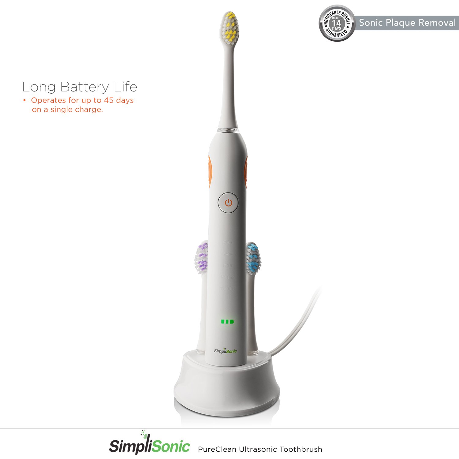 Rechargeable Ultrasonic Electric Toothbrush with 12 Brush Heads - Premium Oral Care Kit (White) | Perfect for Travel, Home & Daily Dental Hygiene