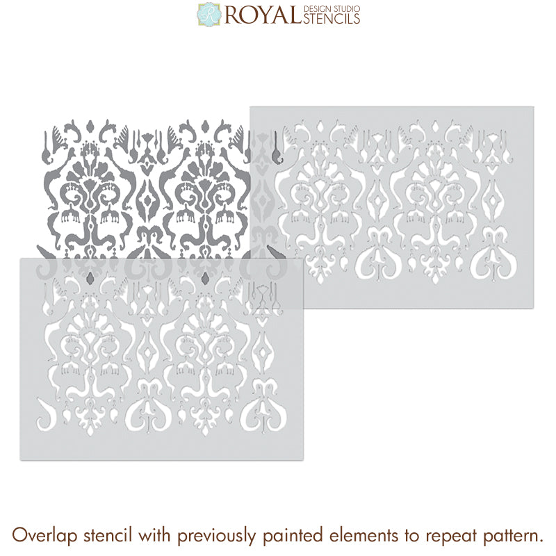 Khanjali Ikat Stencil - Handmade Decorative Stencil for DIY Crafts, Wall Art, and Fabric Painting | Perfect for Home Decor, Scrapbooking, and Gift Wrapping
