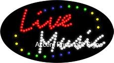Live Music Flashing & Animated LED Sign - High Impact, Energy Efficient Bar & Party Decor for Clubs, Concerts & Home Entertainment