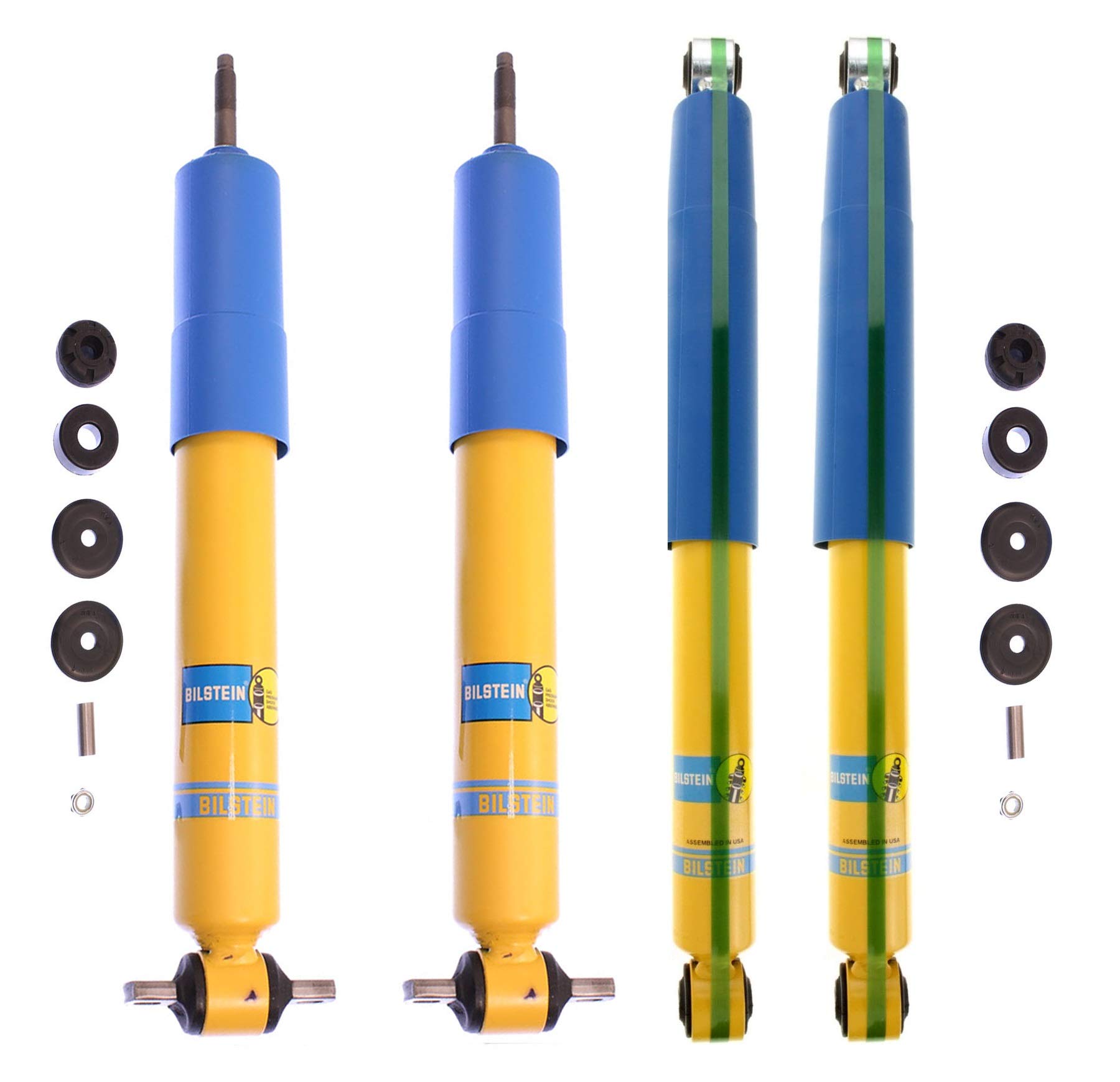 Bilstein B6 4600 Front & Rear Shock Absorbers Kit for Dodge Ram 2500 3500 RWD (No Solid Front Axle) - Heavy Duty Off-Road & Towing Performance Upgrade