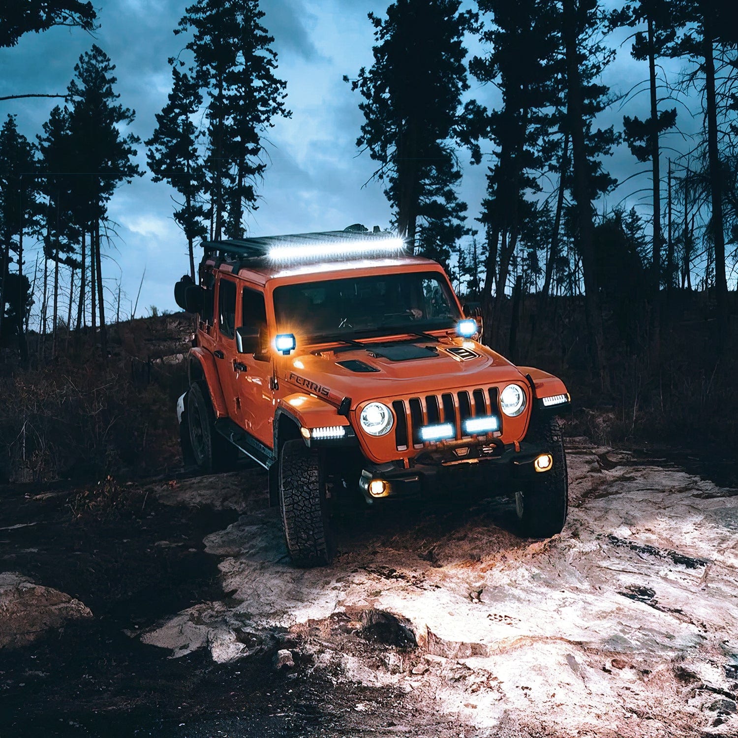4PCS 6.5 Inch 120W Triple Row LED Light Bar with 16AWG 5-Pin Switch Wiring Harness Kit - 4 Leads - Perfect for Off-Road Trucks, ATVs, UTVs & Marine Applications