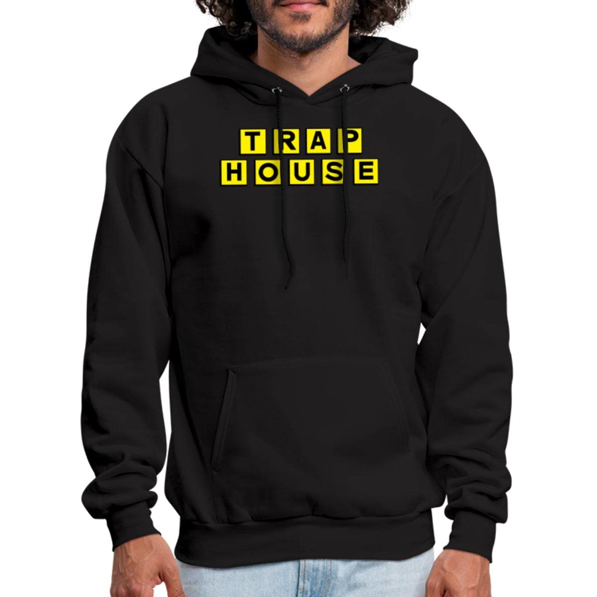Funny Trap House Life Waffle Men's Hoodie - Comfortable Pullover Sweatshirt for Casual Wear, Street Style & Gifts
