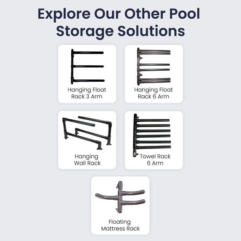 Sturdy 6-Arm Hanging Pool Float Storage Rack - Heavy-Duty PVC Organizer for Swim Rings, Inflatable Toys & Pool Accessories - Space-Saving Drying & Cleaning Solution for Backyard, Poolside & Garage (Bronze)