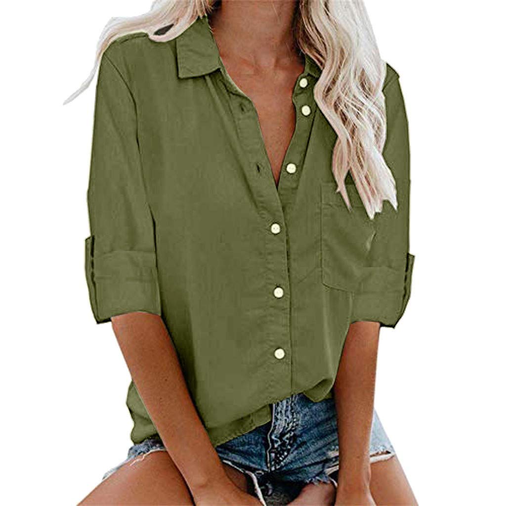 Women's Fleece Pants, Linen Button Down Shirts & Cotton V-Neck Blouses - Soft Casual Outfits for Work, Travel and Lounge Wear | Army Green Tuxedo T-Shirts