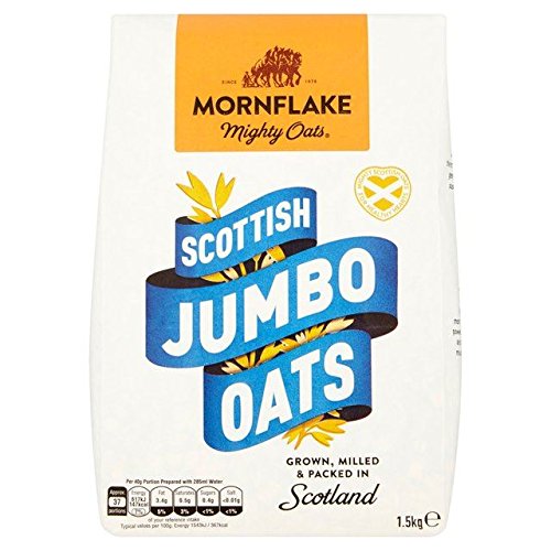 Organic Mornflake Scottish Jumbo Rolled Oats 1.5kg (3.3lb) - Whole Grain Breakfast Cereal for Healthy Porridge, Baking & Smoothies - Perfect for Overnight Oats & Energy Bars