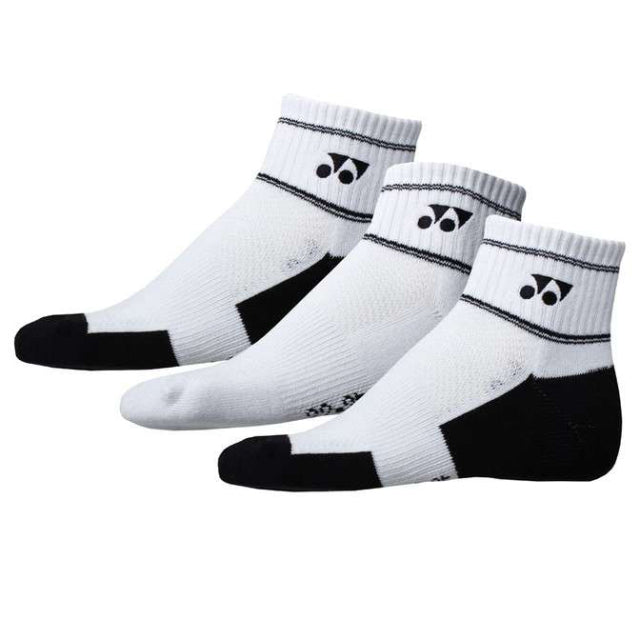 Yonex 8423A 3-Pack Performance Badminton Socks - Moisture Wicking & Cushioned for Sports & Training