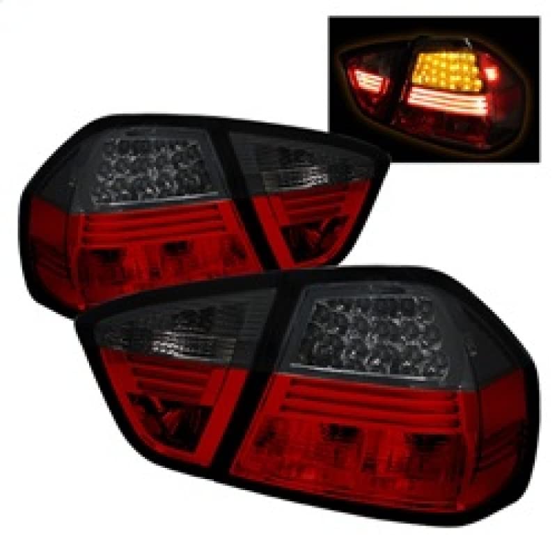 Spyder Auto 5000910 LED Tail Lights - Red/Smoked Lens - Compatible with Select Car Models - Enhance Visibility & Style for Night Driving & Custom Car Builds