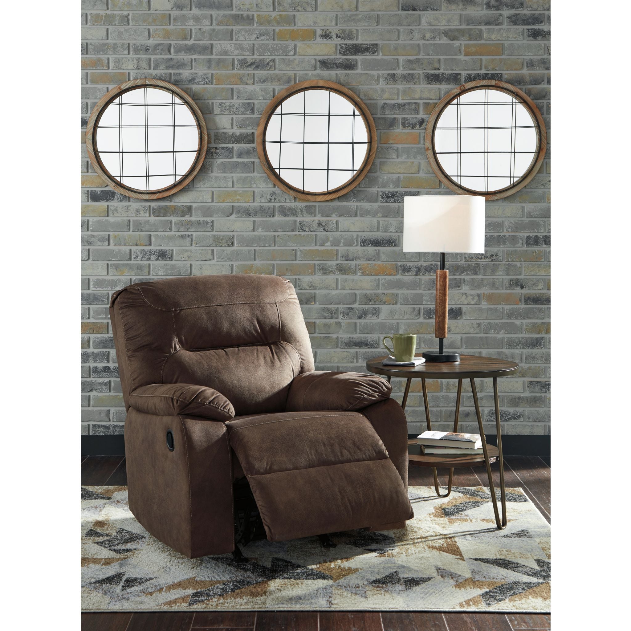 Bolzano Rocker Recliner Chair - Comfortable Leather Rocking Recliner with Cup Holder - Perfect for Living Room, Bedroom & Home Theater Relaxation