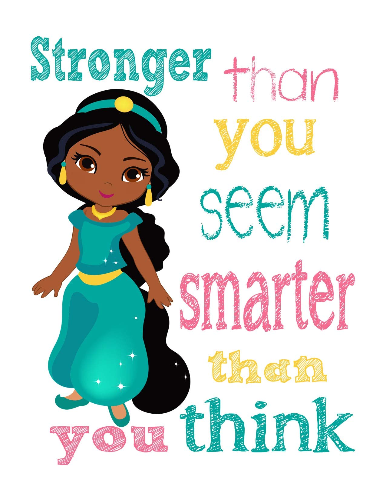 African American Princess Nursery Decor - 4 Motivational Prints for Girls' Room