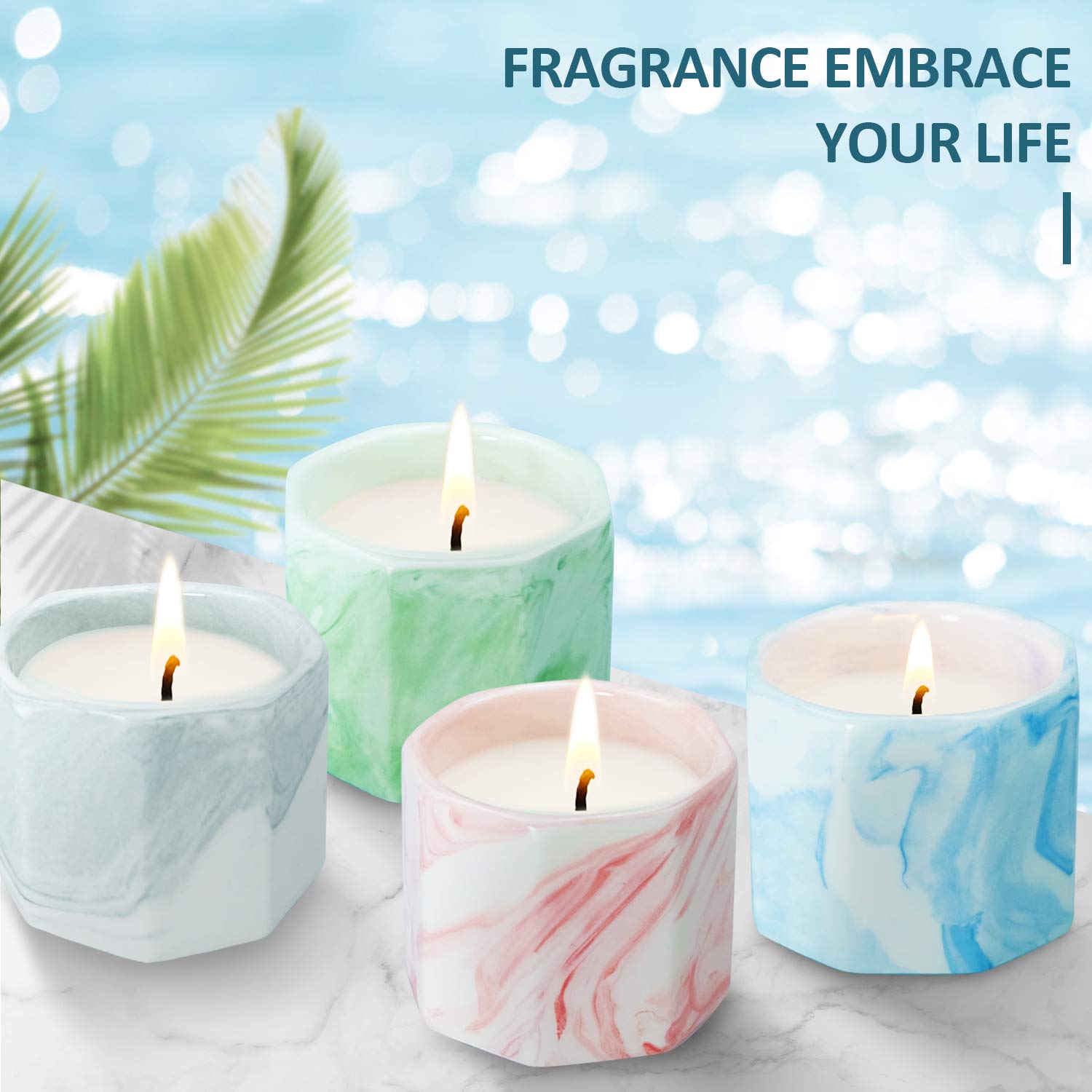 Aromatherapy Soy Wax Candles Set - 4x2oz, Gifts for Home & Relaxation