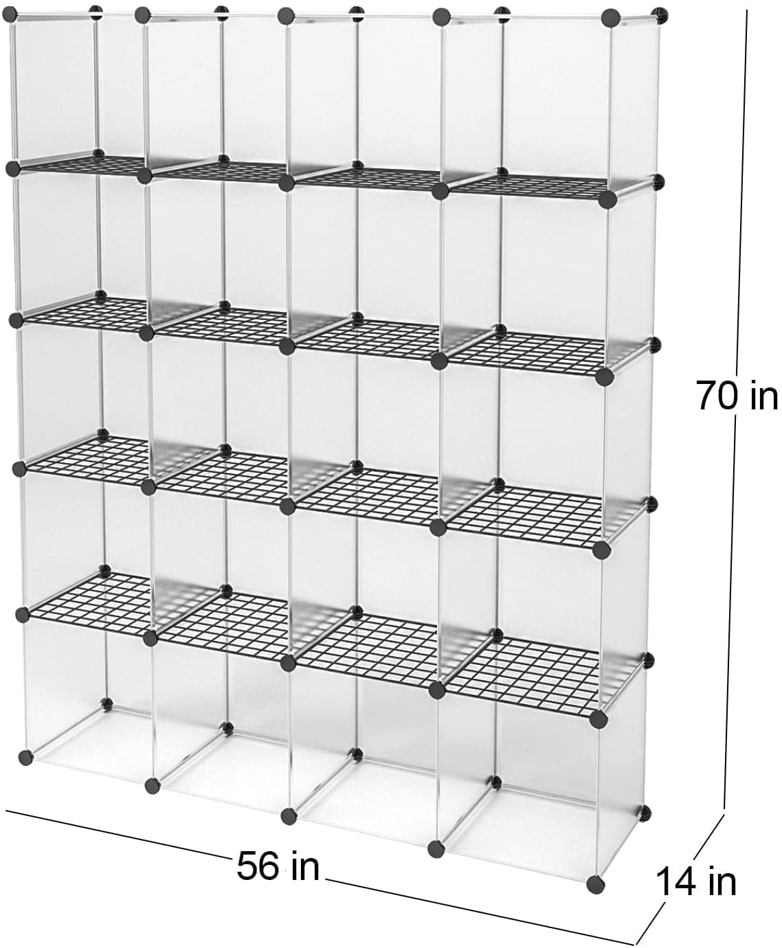 Aeitc Closet Organizer with Wire Panels - 6-Cube Storage Shelf Unit, Portable Closet Organizer for Bedroom, Bathroom & Office - White (Perfect for Small Spaces & Home Organization)