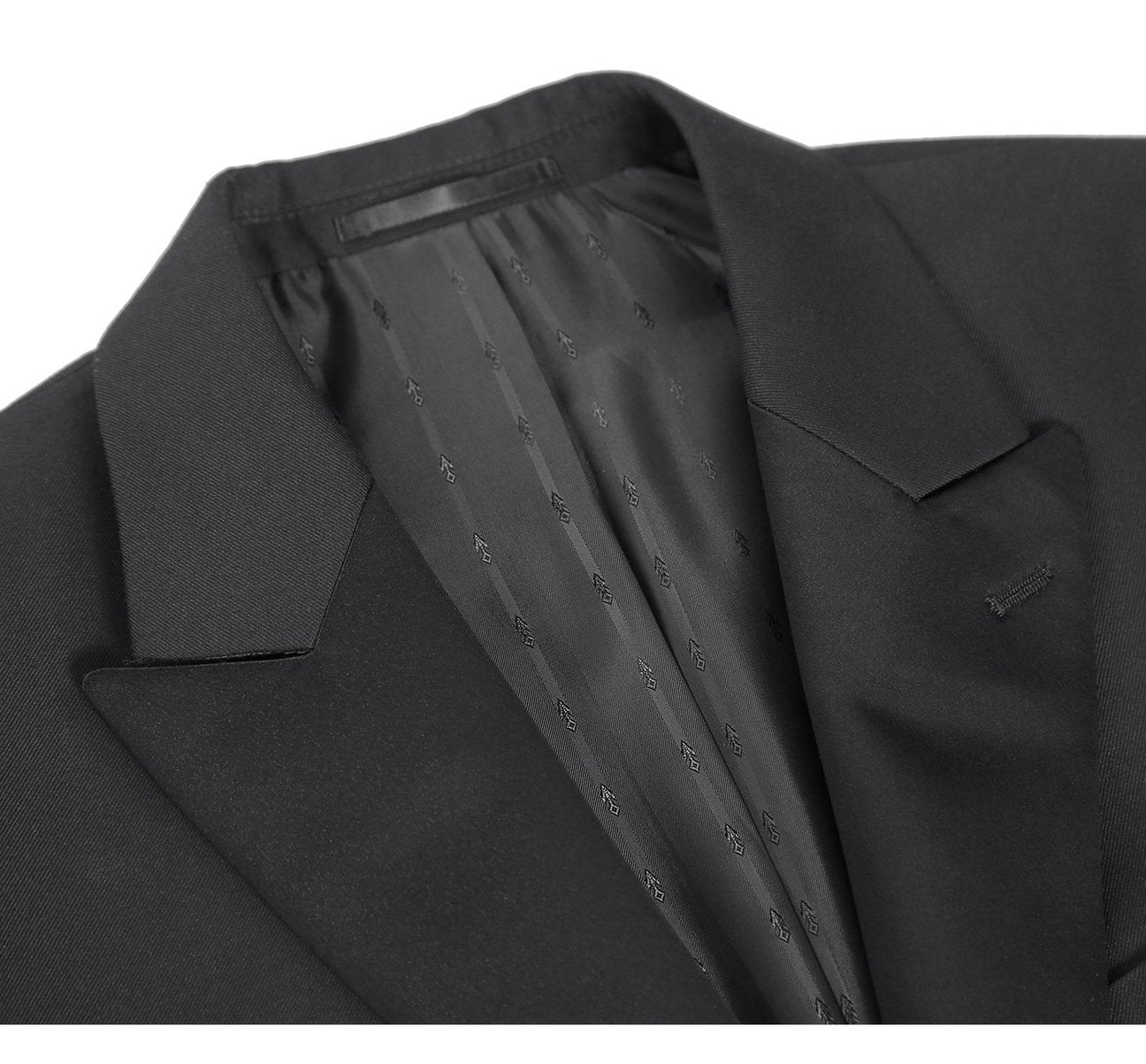 Alessandro Vitello by Renoir Classic Fit Tuxedo Suit with Peak Lapel - Formal Black Dress Suit for Weddings, Galas & Special Occasions