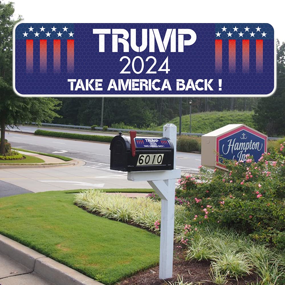 4 Pack Reflective Trump 2024 Car Magnet Stickers - Waterproof Magnetic Bumper Stickers for Election Support, Patriotic Gifts & Political Campaigns - Perfect for Cars, Trucks, Laptops & Rally Events