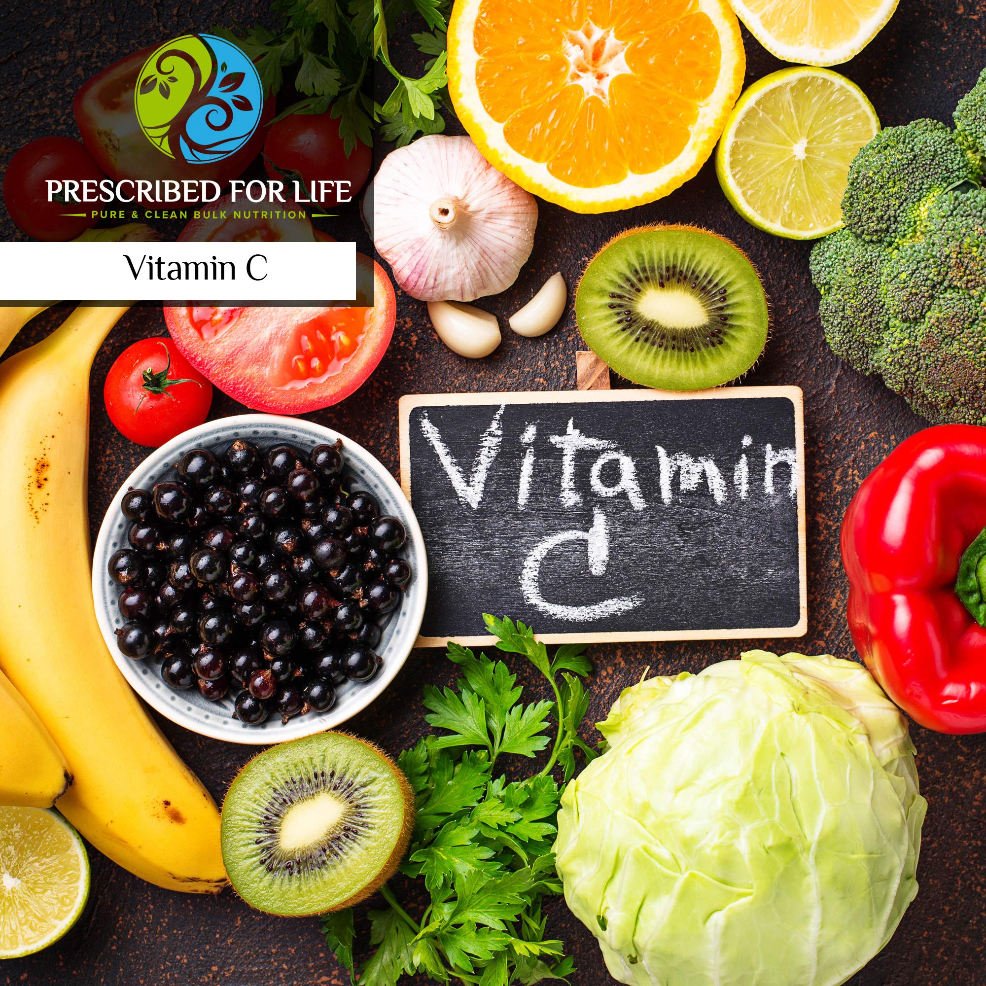 Prescribed For Life Potassium Ascorbate Powder - USP Buffered Vitamin C Supplement with 17% Potassium & 78% Ascorbic Acid (2kg / 4.4lb) - Immune Support, Antioxidant Boost for Daily Wellness & Sports Recovery