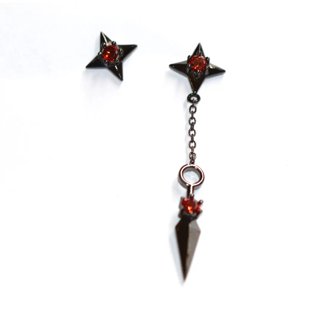 Tsukuyomi Moon God Japanese Anime Earrings - Stylish Cosplay Jewelry for Anime Fans & Gift Ideas - Perfect for Halloween, Cosplay & Themed Parties