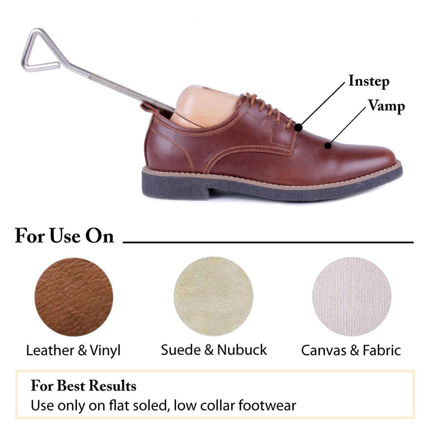 FootFitter Heavy-Duty Shoe Stretcher & Vamp Raiser Set with 4oz Stretching Spray - Professional Shoe Expander for Tight Shoes - Perfect for Boots, Dress Shoes & Leather Footwear - Comfort Stretching Solution for Wide Feet & Bunions