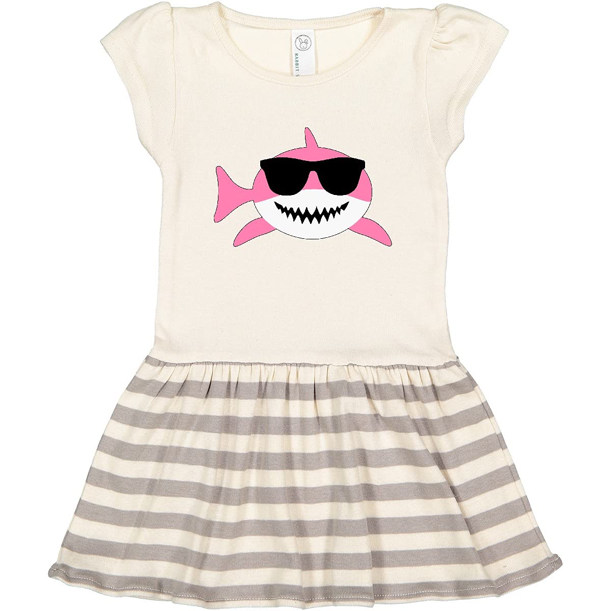 Inktastic Cute Pink Shark with Sunglasses Toddler Dress - Soft & Comfortable Baby Girl Outfit for Playdates, Beach Trips & Summer Adventures