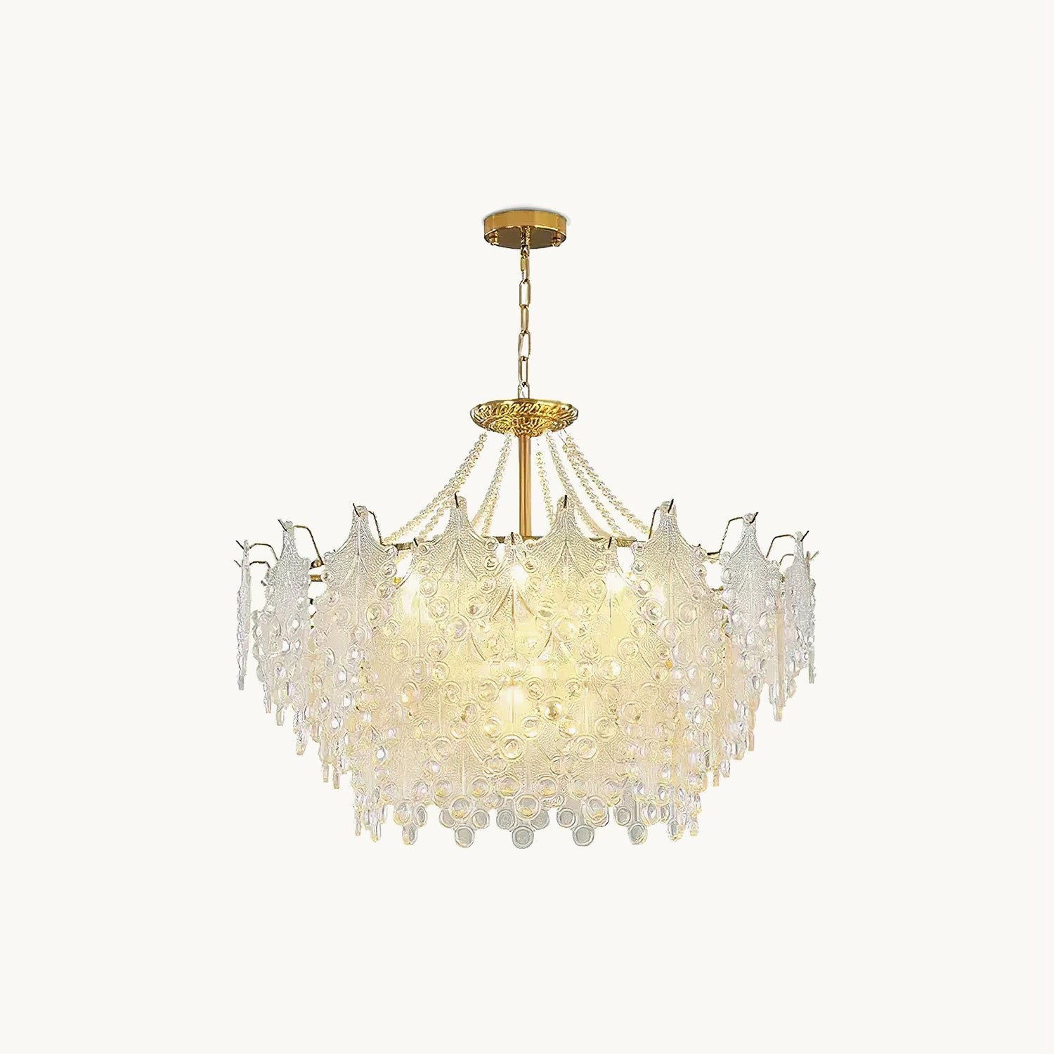 Elegant Bronze Carved Glass Chandelier - Vintage Style Ceiling Light Fixture for Dining Room, Living Room & Bedroom Decor