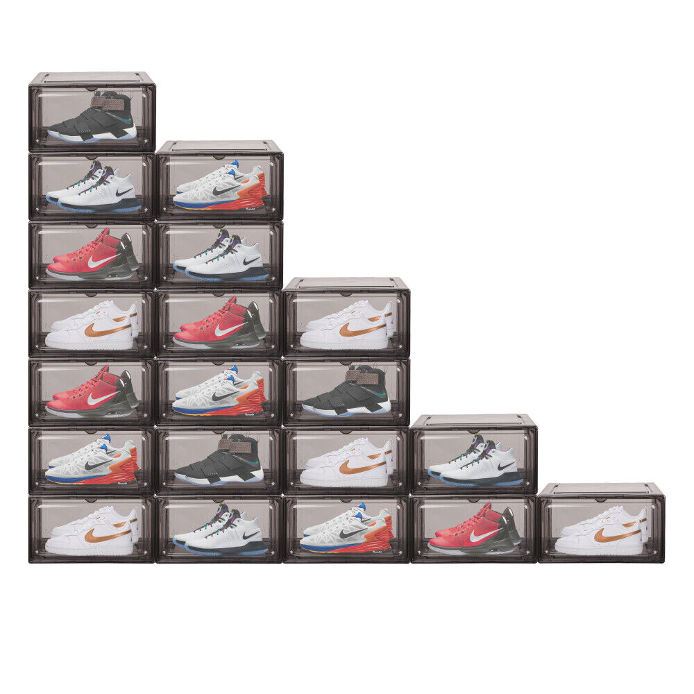 10Pcs Premium Clear Acrylic Shoe Storage Boxes with Magnetic Door - Stackable Sneaker Display Case for Jordans, Yeezys & Collectible Shoes - Perfect for Shoe Closet Organization & Sneakerhead Collections