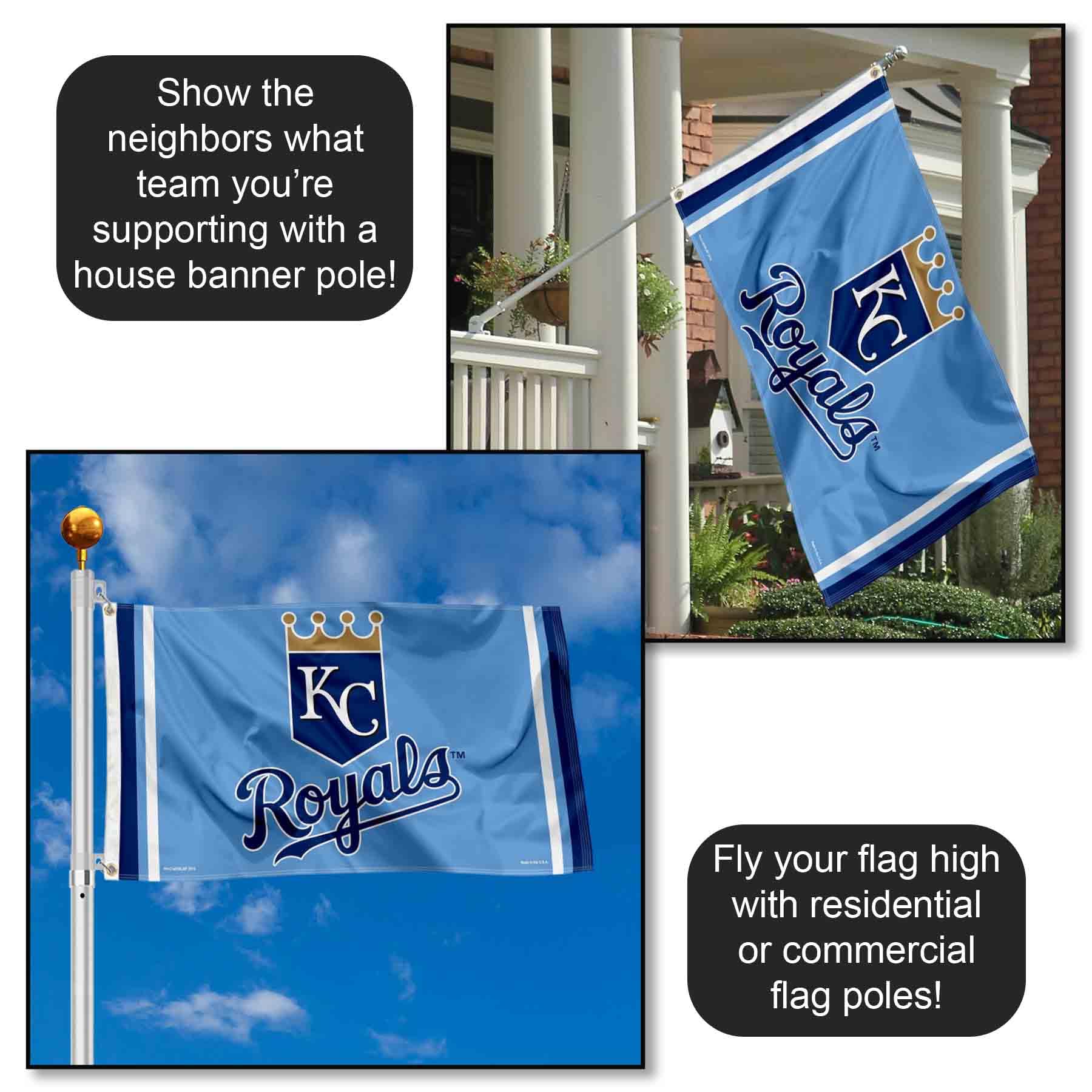 WinCraft Kansas City Royals Powder Blue Flag and Banner - Officially Licensed MLB Team Decor for Home, Office, Game Day & Tailgating