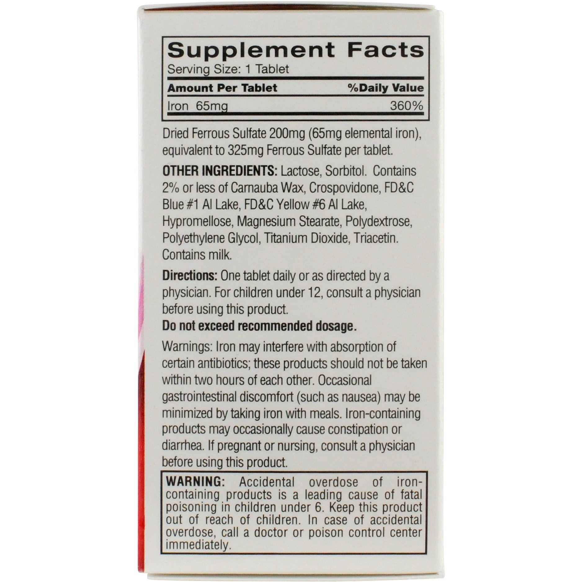 Feosol Original Iron Supplement Tablets - 325mg Ferrous Sulfate (65mg Elemental Iron) per Pill, 120 Count (4 Month Supply) - Non-Heme Iron for Energy & Immune Support - Made in USA - Ideal for Anemia Prevention & Fatigue Relief