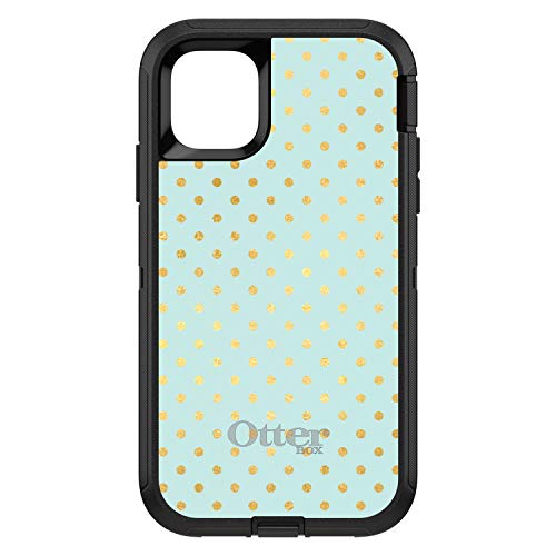 Teal & Gold Polka Dot Pattern On Black Case
