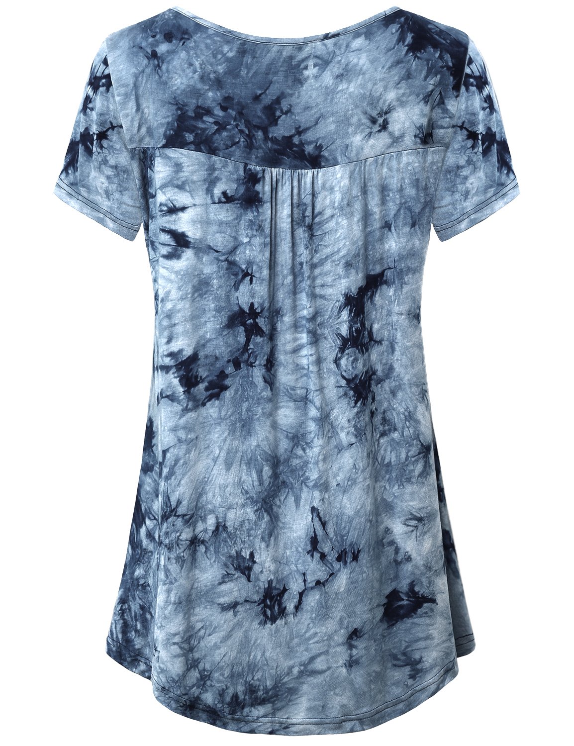 Women's Casual Notch Neck Short Sleeve Flowy Tunic Top - Comfortable Loose Fit Blouse for Summer, Work, Travel & Everyday Wear