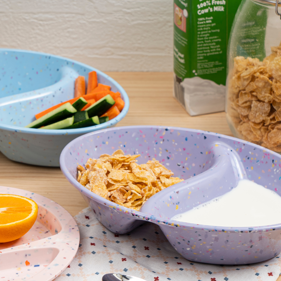 2PC Purple Confetti Divided Serving Dish - Perfect for Party Platters, Appetizers, and Dessert Displays at Events and Gatherings