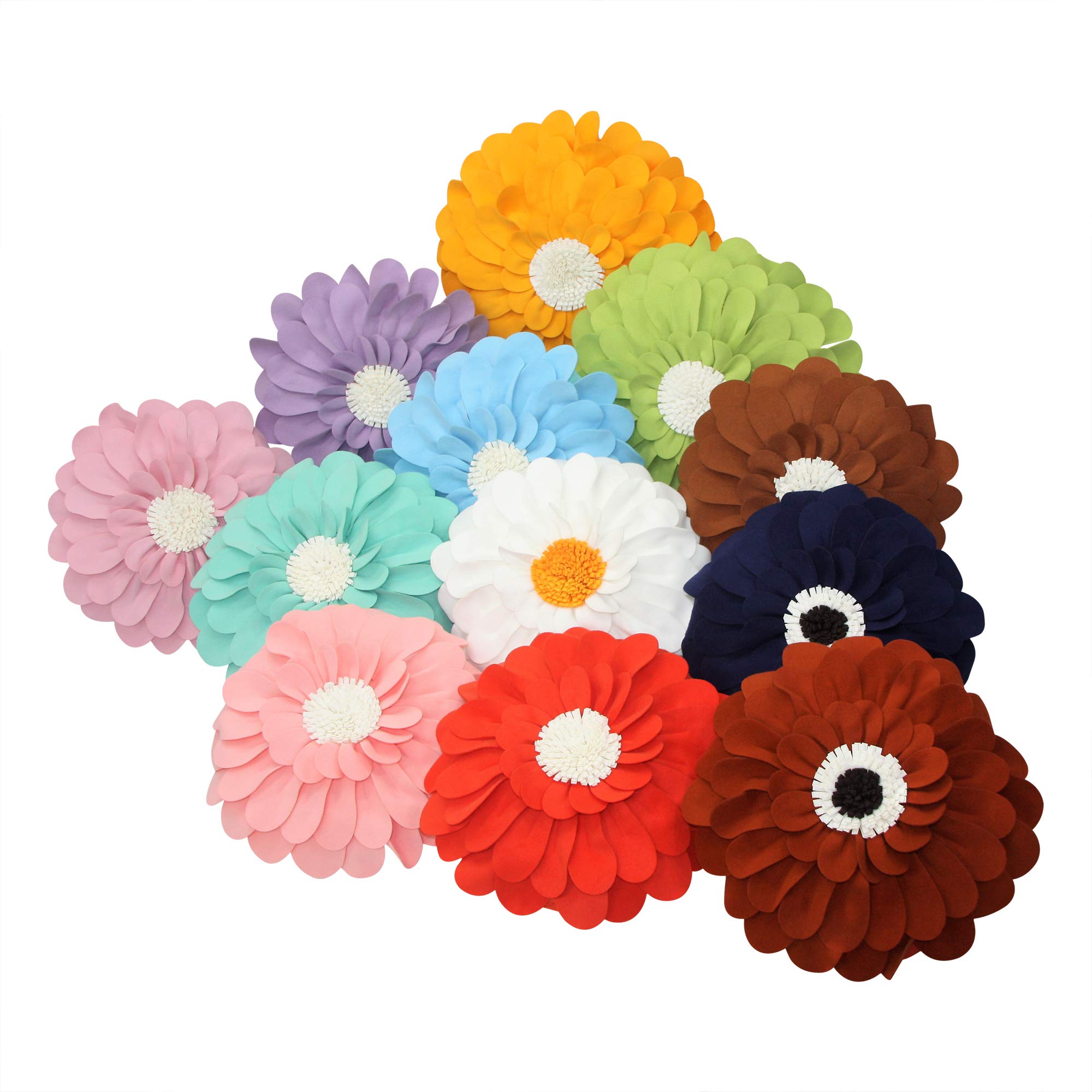 3D Happy Daisy Flower Throw Pillow - Soft & Cozy Round Decorative Pillow for Couch, Bed, Sofa - Unique Flower Shape Design for Home Décor - Perfect for Living Room, Bedroom, Nursery & Gift Giving
