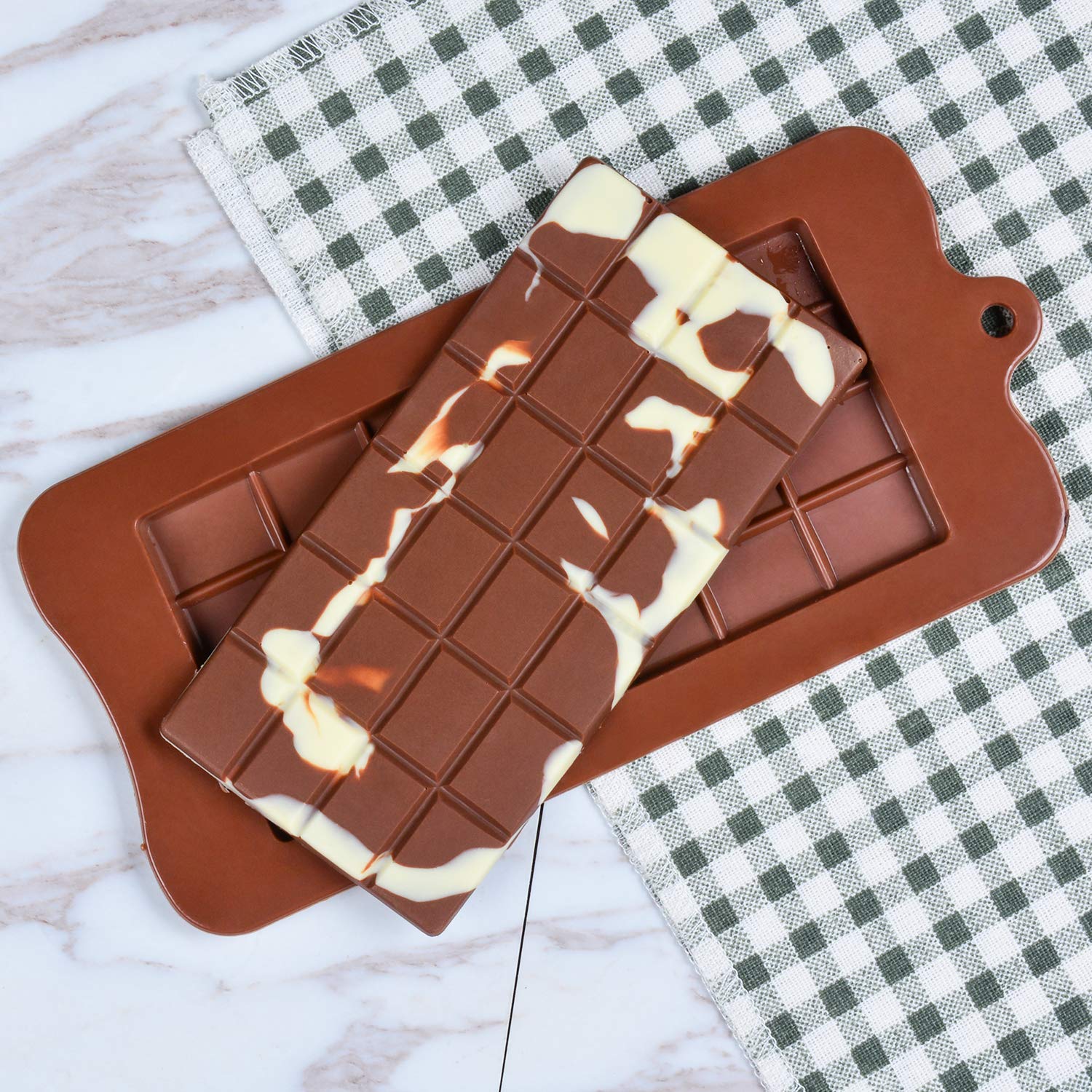Silicone Chocolate Bar Mold Set of 4 - Break Apart Candy & Protein Bar Molds for Homemade Chocolate, Energy Bars - Perfect for Baking, Candy Making, and DIY Treats at Home