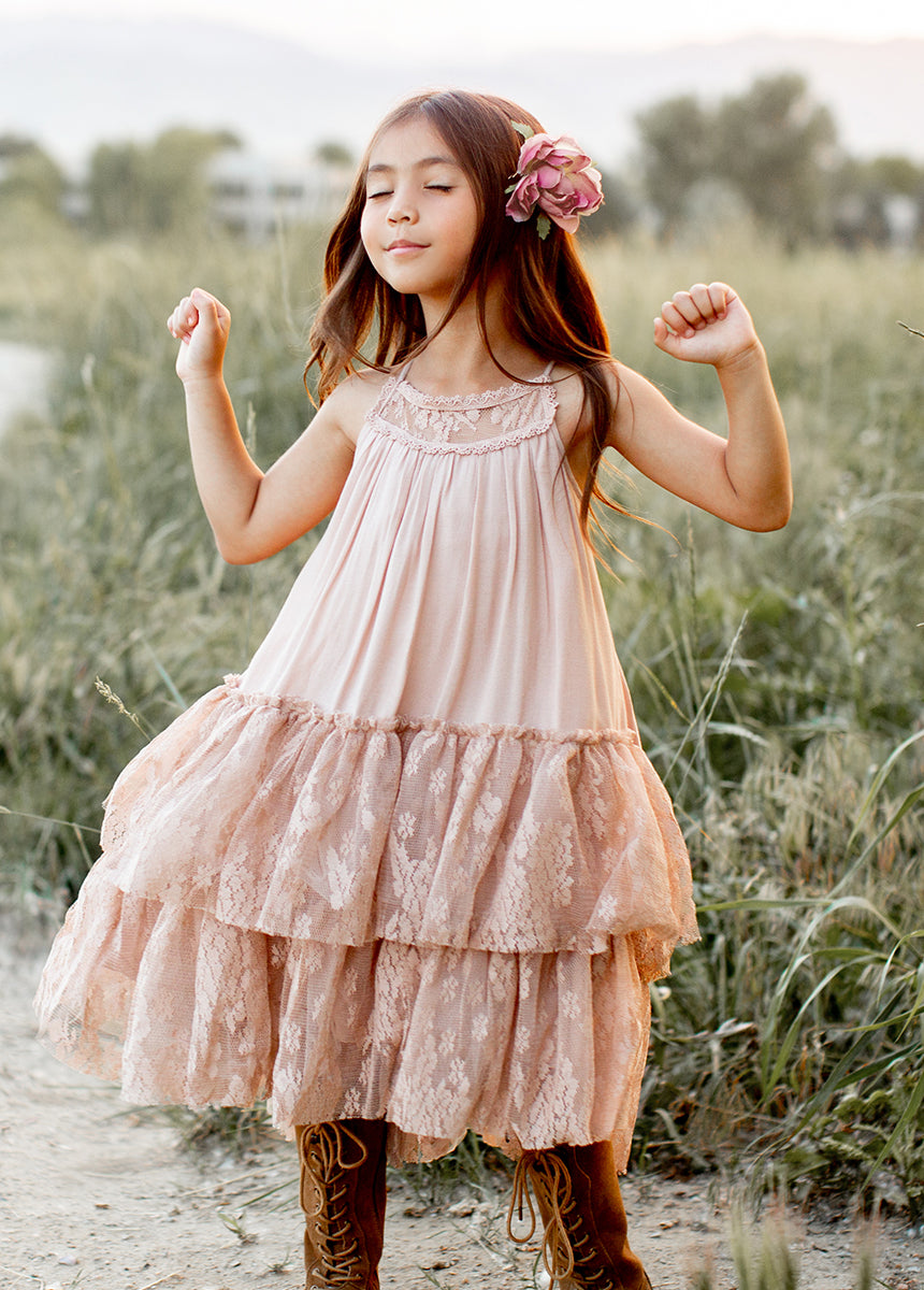 Stylish Catrina Dress in Desert Shell - Elegant Floral Maxi Dress for Women | Perfect for Parties, Weddings & Summer Outfits