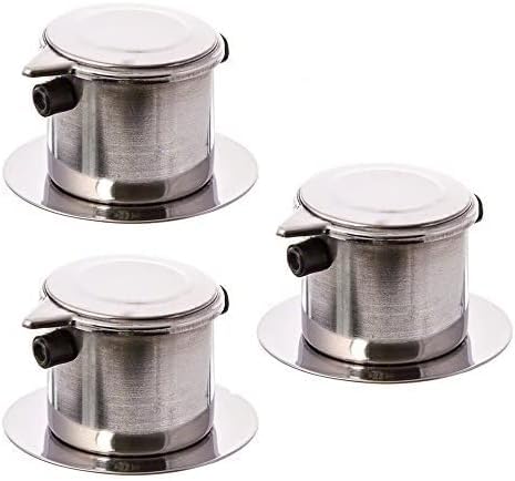 TrueCraftware 3-Pack Stainless Steel Coffee Filter - Vietnamese Dripper for Home & Restaurants