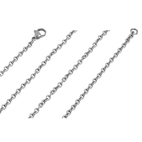 Stainless Steel Cable Chain Necklace 3.0MM - Durable Unisex Jewelry for Men & Women - Perfect for Everyday Wear, Gifts & Layering