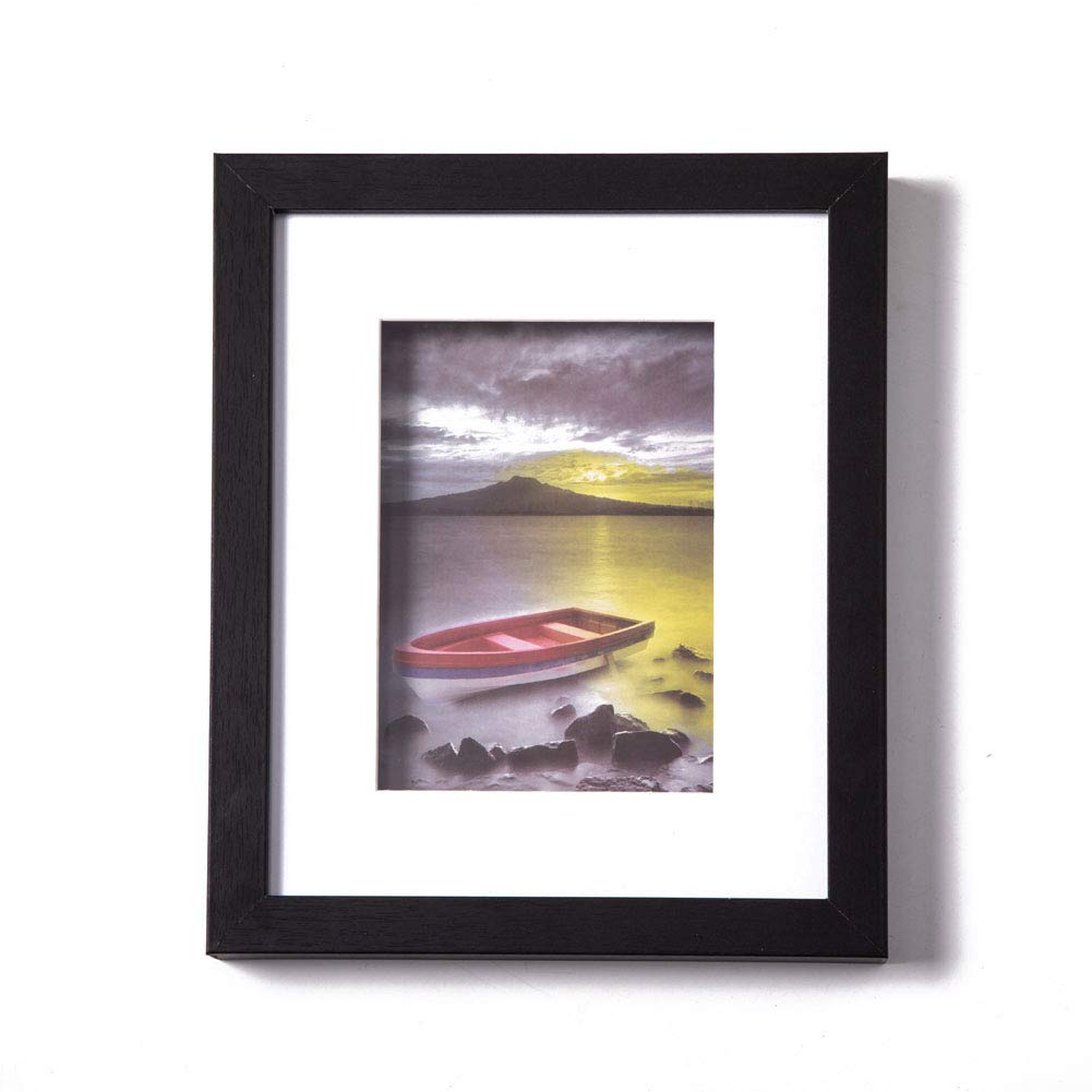 Muzilife 8x10 Shadow Box Frame - Wooden 3D Picture Frame with Glass Cover & Mat - Wall Mount or Tabletop Display Case for Photos, Memorabilia, Artwork - Perfect for Home Decor, Wedding, Graduation Gifts (Black)