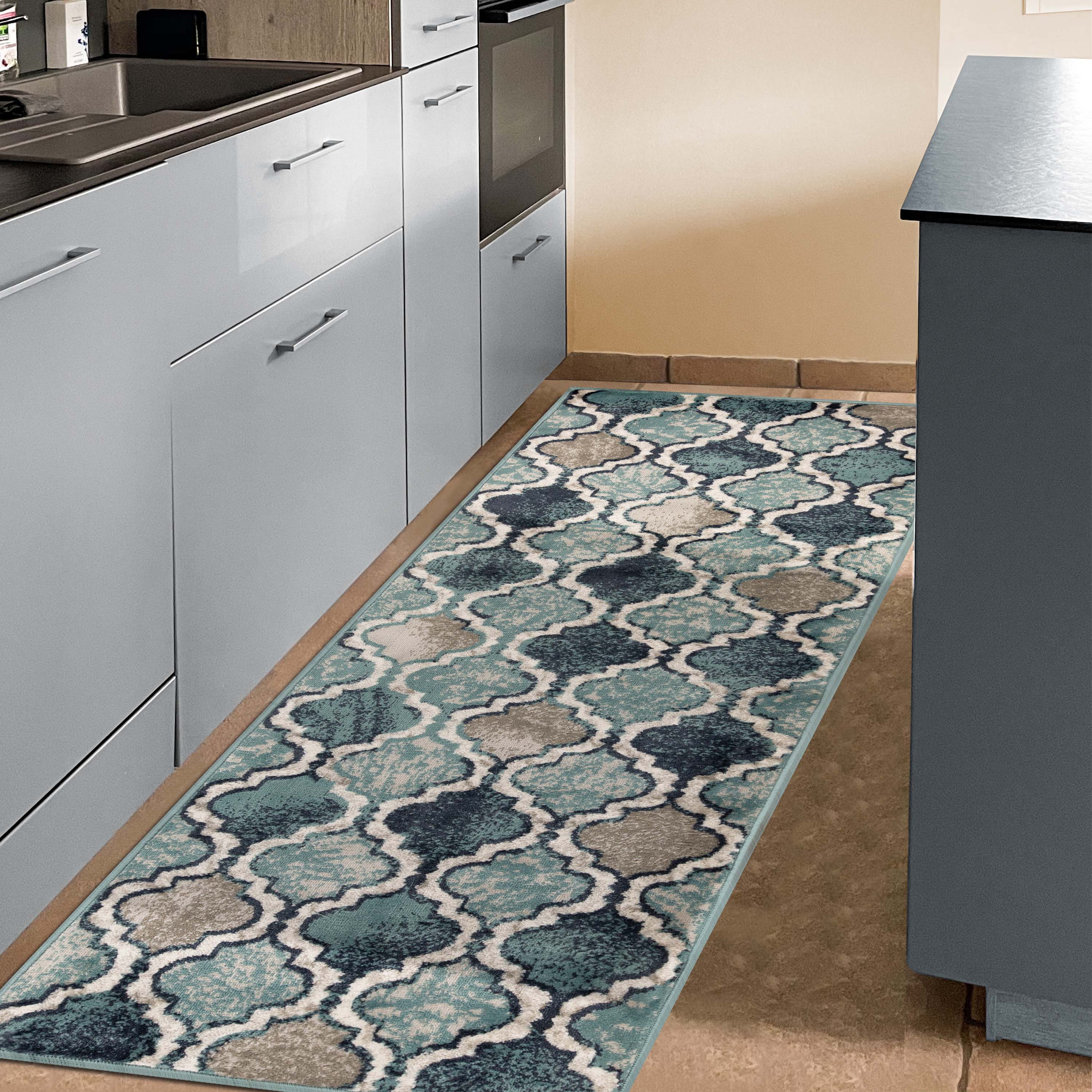 Viking Geometric Trellis Indoor Area Rug & Runner - Non-Slip Boho Chic Carpet for Living Room, Bedroom, Hallway - Perfect for Nordic Home Decor & Cozy Spaces