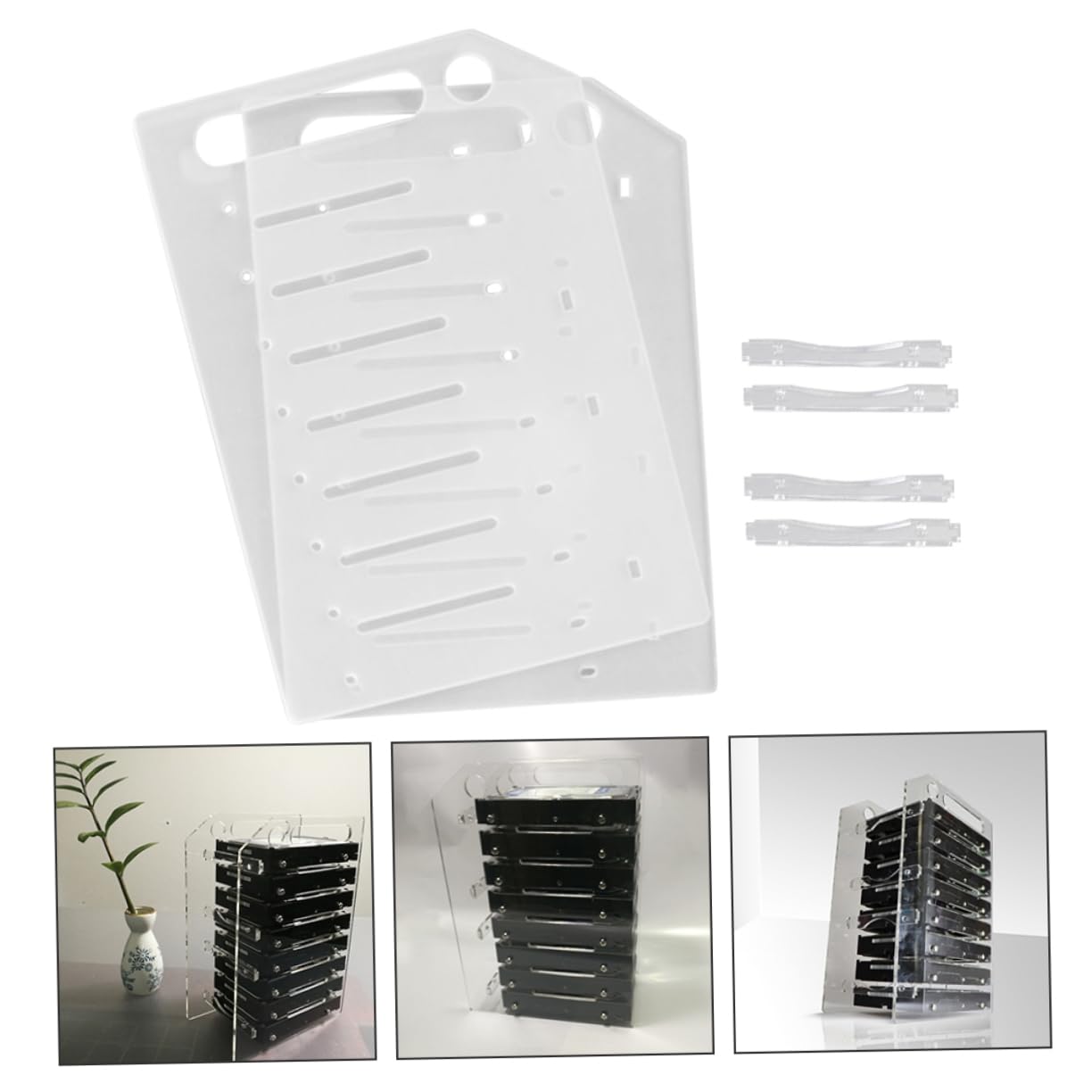 OSALADI 3.5 Inch Hard Drive Rack - Multi-Layer HDD Storage Shelf for Computer, External Hard Drive Case Mounting Bracket & Computer Stand - Perfect for PC, Server, and NAS Storage Organization