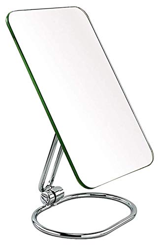 AMDHZ HD Square Desktop Princess Makeup Mirror - Single-Sided Silver Vanity Mirror for Bedroom (10.2x14x24cm) | Perfect for Makeup Application, Skincare Routine & Dressing Table Decor