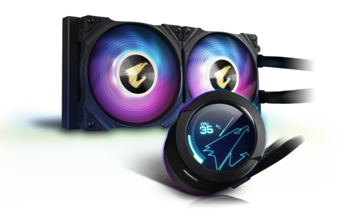 Gigabyte AORUS Waterforce X 240mm AIO Liquid CPU Cooler with LCD Display - High Performance RGB Cooling for Gaming PC, Workstation, and Overclocking