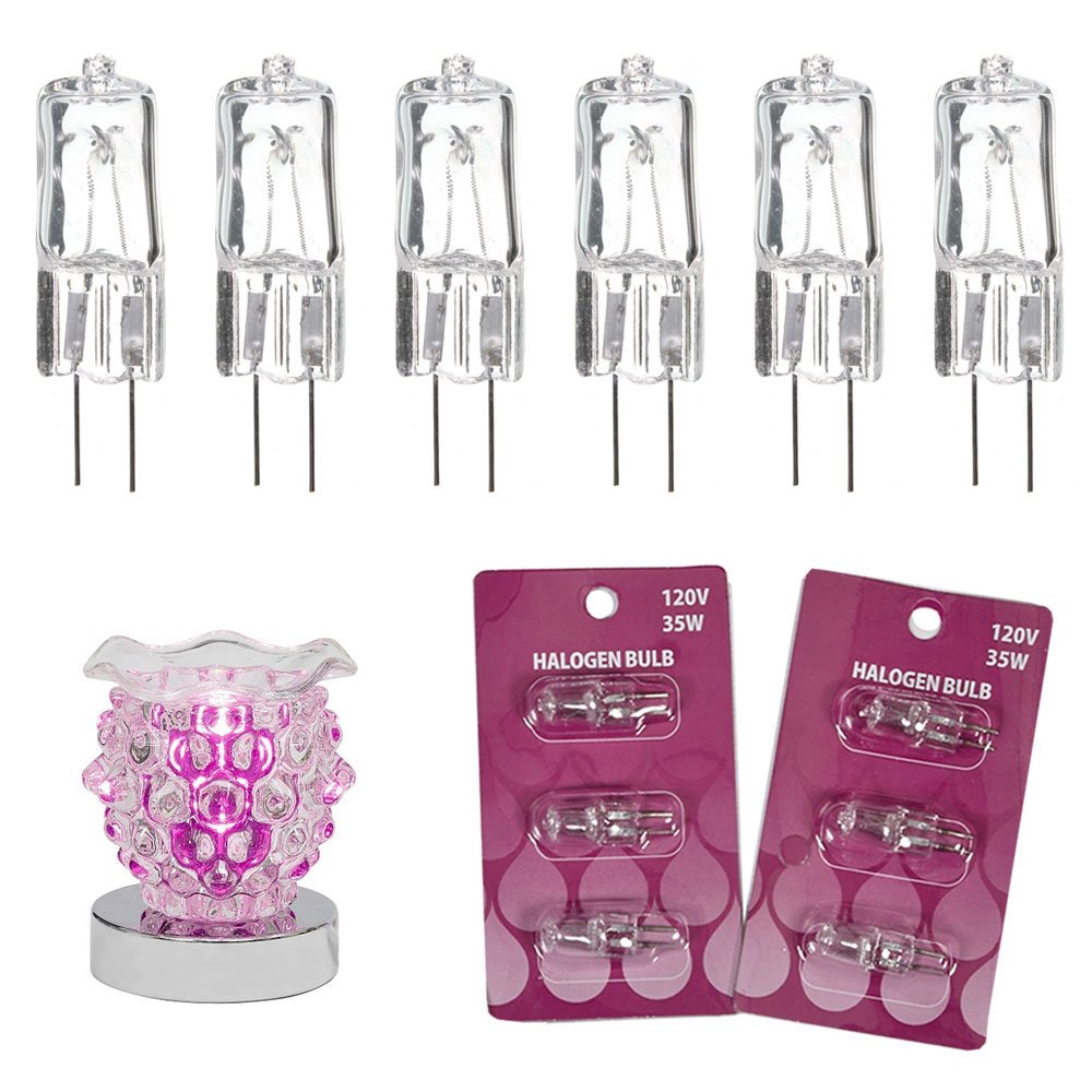 6-Piece Halogen Bulb Replacement Set for Electric Fragrance Diffuser & Oil Warmer Lamp - 120V 35W - Perfect for Aromatherapy, Home Spa, and Relaxation