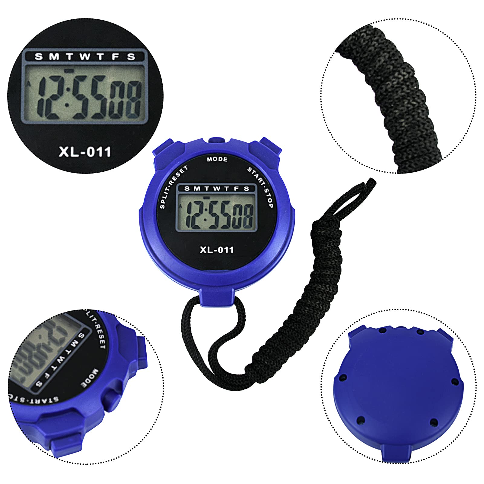 Digital Sports Stopwatch with Large Display - Interval Training Timer, Lap Counter, Outdoor Activity Clock - Referee Watch, Alarm, Calendar - Perfect for Running, Cycling, Coaching & Fitness Training