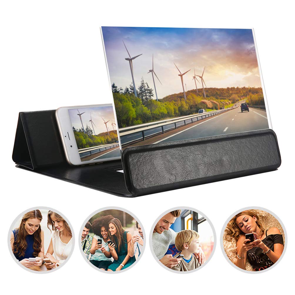 Folding Phone Screen Magnifier - 3D Arc Projector for Gaming & Movies