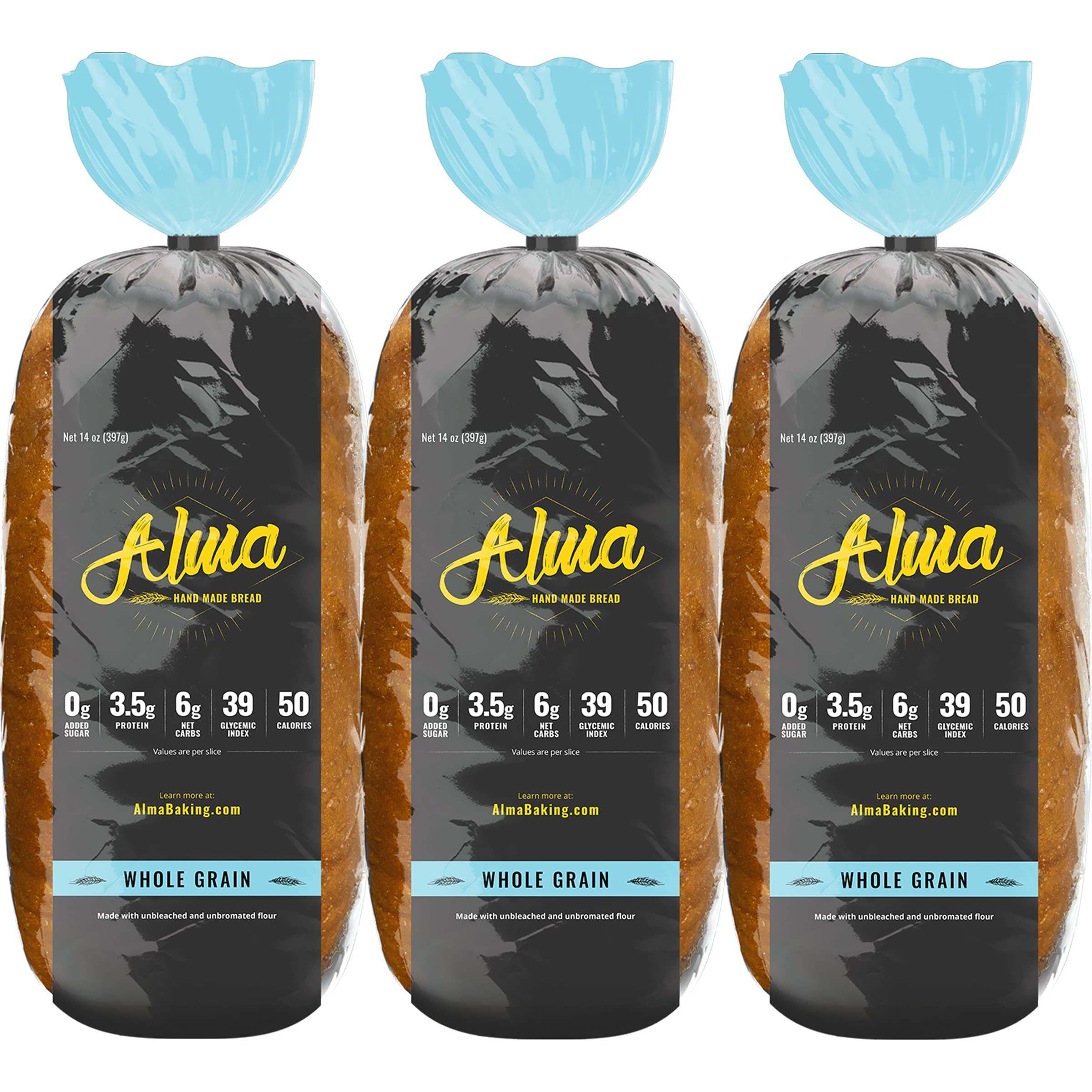 Low Carb Keto Bread - Sugar Free, Low Glycemic, Whole Grain Sliced Sandwich Loaf (14oz, Pack of 3) | Perfect for Ketogenic Diet, Diabetics & Healthy Breakfast Toast